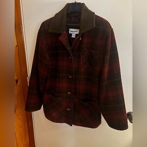 Sophisticated country.  Mulberry Women's Red and Black Plaid Wool-Blend Pea Coat